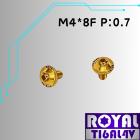 【ROYAL 鈦合金螺絲 】ROYAL 鈦合金 錐形螺絲 M4*8F P:0.7 土豪金| Webike摩托百貨