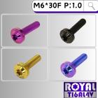 【ROYAL-TI6AL4V】ROYAL 鈦合金 飛碟頭螺絲 M6*30F P:1.0| Webike摩托百貨