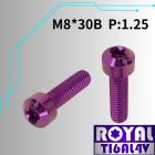 【ROYAL-TI6AL4V】ROYAL 鈦合金 錐形螺絲 M8*30B P:1.25 皇家紫| Webike摩托百貨