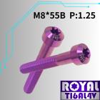 【ROYAL-TI6AL4V】ROYAL 鈦合金 錐形螺絲 M8*55B P:1.25 皇家紫| Webike摩托百貨