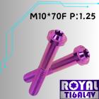 【ROYAL-TI6AL4V】ROYAL 鈦合金 飛碟頭螺絲 M10*70F P:1.25 皇家紫| Webike摩托百貨