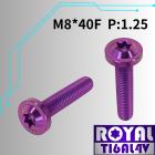 【ROYAL-TI6AL4V】ROYAL 鈦合金 飛碟頭螺絲 M8*40F P:1.25 皇家紫| Webike摩托百貨