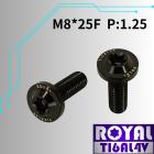 【ROYAL-TI6AL4V】ROYAL 鈦合金 飛碟頭螺絲 M8*25F P:1.25 帝王黑| Webike摩托百貨