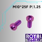 【ROYAL-TI6AL4V】ROYAL 鈦合金 飛碟頭螺絲 M10*25F P:1.25 皇家紫| Webike摩托百貨