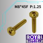 【ROYAL-TI6AL4V】ROYAL 鈦合金 飛碟頭螺絲 M8*45F P:1.25 土豪金| Webike摩托百貨