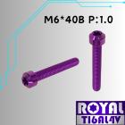 【ROYAL-TI6AL4V】ROYAL 鈦合金 錐形螺絲 M6*40B P:1.0 皇家紫| Webike摩托百貨