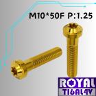 【ROYAL-TI6AL4V】ROYAL 鈦合金 飛碟頭螺絲 M10*50F P:1.25 土豪金| Webike摩托百貨