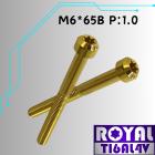 【ROYAL 鈦合金螺絲 】ROYAL M6*65B P:1.0 錐形鈦合金 螺絲 土豪金| Webike摩托百貨