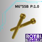 【ROYAL 鈦合金螺絲 】ROYAL 鈦合金 錐形螺絲 M6*55B P:1.0 土豪金| Webike摩托百貨