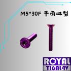 【ROYAL-TI6AL4V】ROYAL 鈦合金 油箱蓋螺絲 M5*30F 平面皿型 皇家紫| Webike摩托百貨