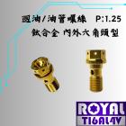 【ROYAL 鈦合金螺絲 】ROYAL 鈦合金 卡鉗油管螺絲 M10 P:1.25 內外六角頭 土豪金| Webike摩托百貨