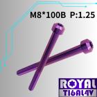 【ROYAL-TI6AL4V】ROYAL 鈦合金 錐形螺絲 M8*100B P:1.25 皇家紫| Webike摩托百貨