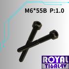 【ROYAL 鈦合金螺絲 】ROYAL 鈦合金 錐形螺絲 M6*55B P:1.0 帝王黑| Webike摩托百貨