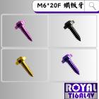 【ROYAL 鈦合金螺絲 】ROYAL 鈦合金 螺絲 M6*20F 鐵板牙/飛碟頭型| Webike摩托百貨