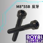 【ROYAL 鈦合金螺絲 】ROYAL 鈦合金 錐形螺絲 M8*55B 反牙 P:1.25 帝王黑| Webike摩托百貨