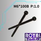 【ROYAL-TI6AL4V】ROYAL 鈦合金 錐形螺絲 M6*100B P:1.0 帝王黑| Webike摩托百貨