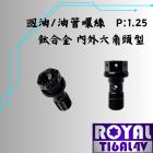 【ROYAL 鈦合金螺絲 】ROYAL 鈦合金 油管螺絲 內外六角頭 M10 P1.25 帝王黑| Webike摩托百貨