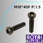 【ROYAL-TI6AL4V】ROYAL 鈦合金 飛碟頭型螺絲 M10*45F P:1.5 帝王黑| Webike摩托百貨