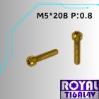 【ROYAL-TI6AL4V】ROYAL 鈦合金 錐形螺絲 M5*20B P:0.8 土豪金| Webike摩托百貨