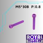 【ROYAL 鈦合金螺絲 】ROYAL 鈦合金 錐形螺絲 M5*30B P:0.8 皇家紫| Webike摩托百貨