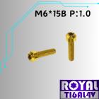 【ROYAL-TI6AL4V】ROYAL 鈦合金 錐形螺絲 M6*15B P:1.0 土豪金| Webike摩托百貨