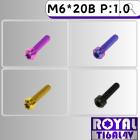 【ROYAL 鈦合金螺絲 】ROYAL 鈦合金 錐形螺絲 M6*20B P:1.0| Webike摩托百貨