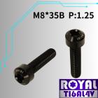 【ROYAL-TI6AL4V】ROYAL 鈦合金 錐形螺絲 M8*35B P:1.25 帝王黑| Webike摩托百貨