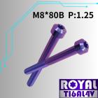 【ROYAL-TI6AL4V】ROYAL 鈦合金 錐形螺絲 M8*80B P:1.25 幻彩藍| Webike摩托百貨