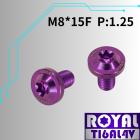 【ROYAL-TI6AL4V】ROYAL 鈦合金 M8*15F P:1.25 飛碟頭螺絲 皇家紫| Webike摩托百貨