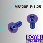 【ROYAL-TI6AL4V】ROYAL 鈦合金 M8*20F P:1.25 飛碟頭螺絲 幻彩藍| Webike摩托百貨