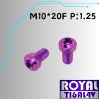 【ROYAL-TI6AL4V】ROYAL 鈦合金 飛碟頭型螺絲 M10*20F P:1.25 皇家紫| Webike摩托百貨