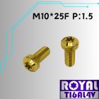 【ROYAL-TI6AL4V】ROYAL 鈦合金 飛碟頭型螺絲 M10*25F P:1.5 土豪金| Webike摩托百貨