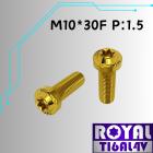 【ROYAL-TI6AL4V】ROYAL 鈦合金 飛碟頭型螺絲 M10*30F P:1.5 土豪金| Webike摩托百貨