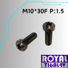 【ROYAL-TI6AL4V】ROYAL 鈦合金 飛碟頭型螺絲 M10*30F P:1.5 帝王黑| Webike摩托百貨