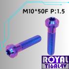 【ROYAL-TI6AL4V】ROYAL 鈦合金 飛碟頭型螺絲 M10*50F P:1.5 幻彩藍| Webike摩托百貨