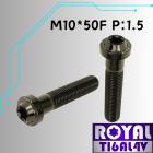 【ROYAL-TI6AL4V】ROYAL 鈦合金 飛碟頭型螺絲 M10*50F P:1.5 帝王黑| Webike摩托百貨