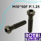 【ROYAL-TI6AL4V】ROYAL 鈦合金 飛碟頭型螺絲 M10*55F P:1.25 帝王黑| Webike摩托百貨