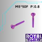 【ROYAL 鈦合金螺絲 】ROYAL 鈦合金 飛碟頭螺絲 M5*50F P:0.8 皇家紫| Webike摩托百貨