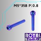 【ROYAL-TI6AL4V】ROYAL 鈦合金 錐形螺絲 M5*35B P:0.8 幻彩藍| Webike摩托百貨