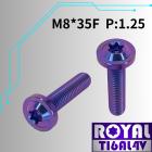 【ROYAL-TI6AL4V】ROYAL 鈦合金 飛碟頭螺絲 M8*35F P:1.25 幻彩藍| Webike摩托百貨