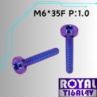 【ROYAL-TI6AL4V】ROYAL 鈦合金 飛碟頭螺絲 M6*35F P:1.0 幻彩藍| Webike摩托百貨