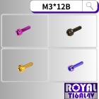 【ROYAL-TI6AL4V】ROYAL 鈦合金 錐形螺絲 M3*12B P:0.5| Webike摩托百貨