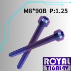 【ROYAL-TI6AL4V】ROYAL 鈦合金 錐形螺絲 M8*90B P:1.25 幻彩藍| Webike摩托百貨