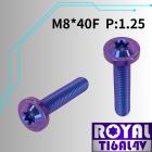 【ROYAL-TI6AL4V】ROYAL 鈦合金 飛碟頭螺絲 M8*40F P:1.25 幻彩藍| Webike摩托百貨