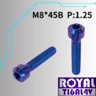 【ROYAL-TI6AL4V】ROYAL 鈦合金 錐形螺絲 M8*45B P:1.25 幻彩藍| Webike摩托百貨