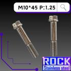 【ROCK Stainless Steel】ROCK 白鐵螺絲 M10*45 P:1.25| Webike摩托百貨