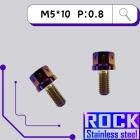 【ROCK Stainless Steel】ROCK 白鐵鍍鈦螺絲 M5*10 P:0.8| Webike摩托百貨