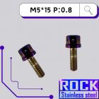 【ROCK Stainless Steel】ROCK 白鐵鍍鈦螺絲 M5*15 P:0.8| Webike摩托百貨