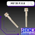 【ROCK Stainless Steel】ROCK 白鐵螺絲 M5*35 P:0.8| Webike摩托百貨