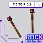 【ROCK Stainless Steel】ROCK 白鐵鍍鈦螺絲 M5*35 P:0.8| Webike摩托百貨